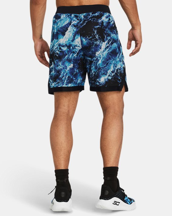 Men's Curry x Bruce Lee Lunar New Year 'Be Water' Mesh Shorts in Blue image number 1